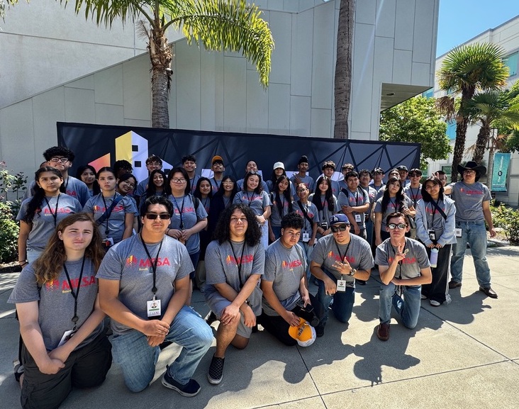 The MESA Summer Camp students from across Southern California pose at UCI Engineering Plaza