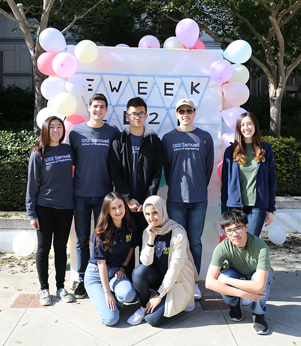 Samueli School engineering students join the festivities at the E-Week Kick-off Fair.