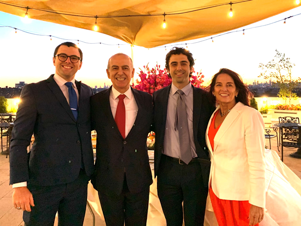 Kyriacos A. Athanasiou (second from left) is pictured with his wife and two sons, from left are Thasos Athanasiou Athens, Aristos Athanasiou Athens, and Kiley Athanasiou.