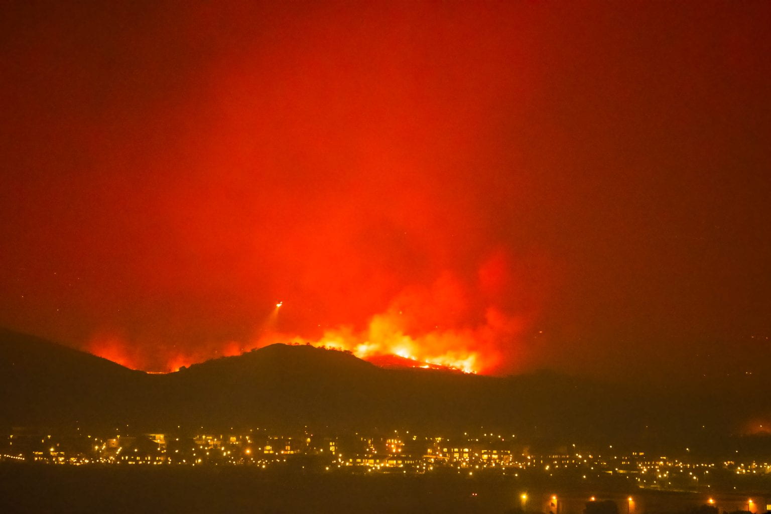 In October 2020, the Silverado fire illuminated the night sky above Orange County. In a new paper in Proceedings of the National Academy of Sciences, researchers -- including Amir AghaKouchak of UCI’s Department of Civil and Environmental Engineering -- say that nearly all of the increase in burned area from California’s wildfires in the past three decades is attributable to anthropogenic climate change. Amir AghaKouchak / UCI