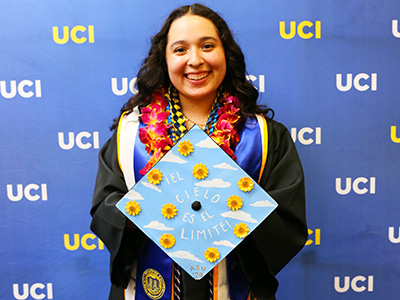 Commencement student speaker Lili Castillo shares what her mother told her: "El cielo es el limite. The sky is the limit."