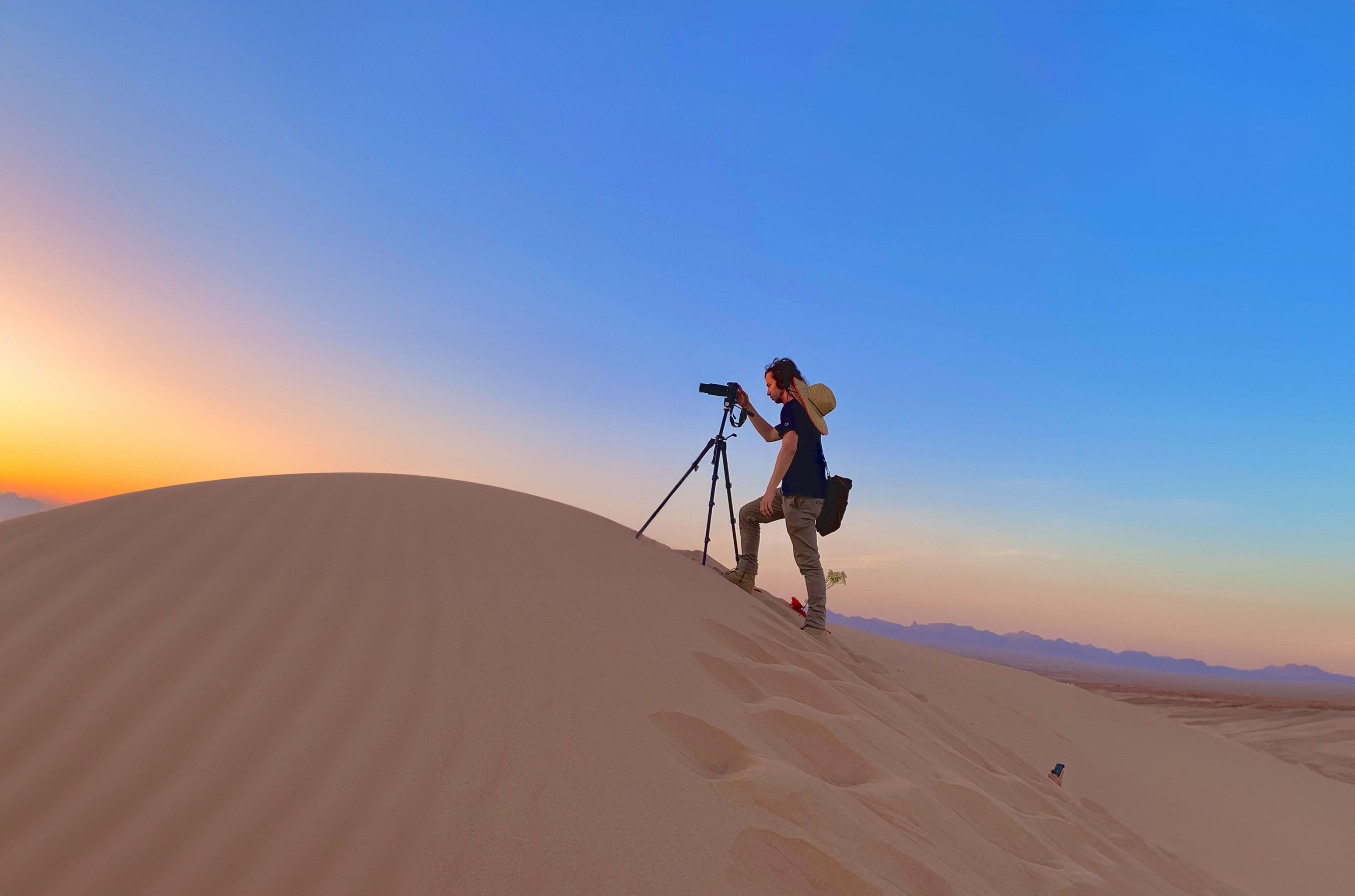 Crew Parker filming for his sci-fi film Meridian