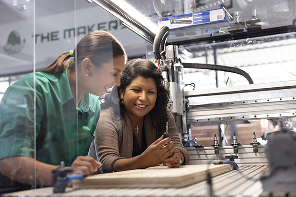 Former UCI postdoctoral researcher Gabriela Espinosa (right) created an engineering program for Concordia University Irvine that focuses on teaching communication skills and a hands-on approach.