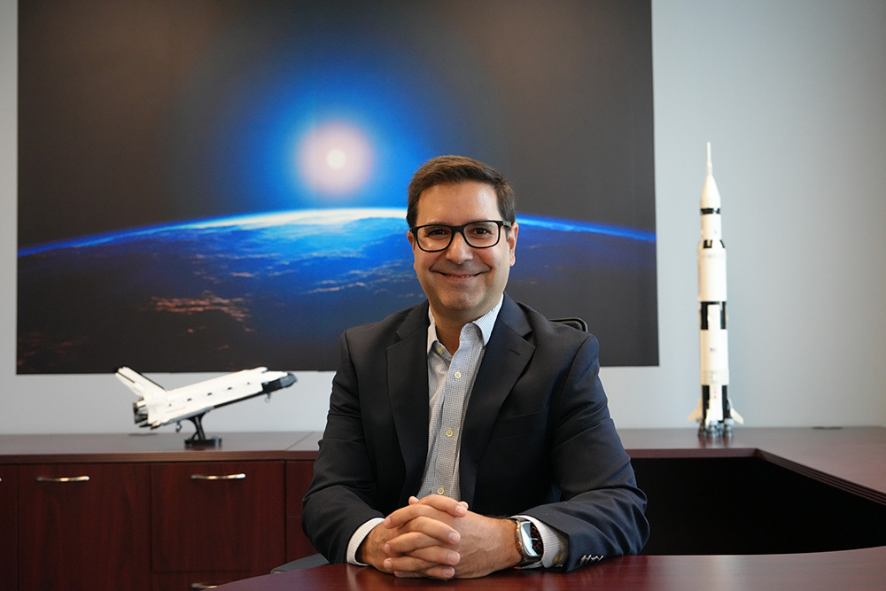 Julián Rimoli in his office at UC Irvine's department of mechanical and aerospace engineering (Photo: Natalie Tso/UCI)