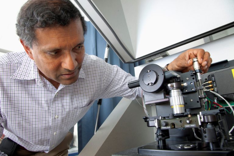 “Essentially, I am a tool builder,” says H. Kumar Wickramasinghe, UCI Distinguished Professor and Nicolaos G. & Sue Curtis Alexopoulos Presidential Chair in Electrical Engineering & Computer Science. Paul Kennedy / UCI