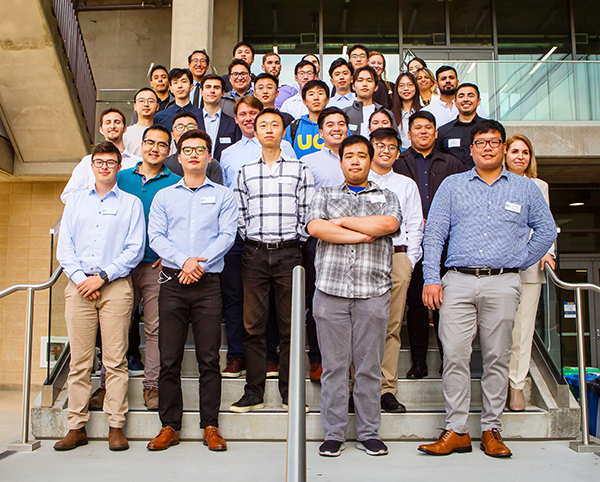 Members of the 2021-2022 cohort of the Master of Engineering program gathered for the first in-person Master of Engineering Capstone Project Showcase in early June.