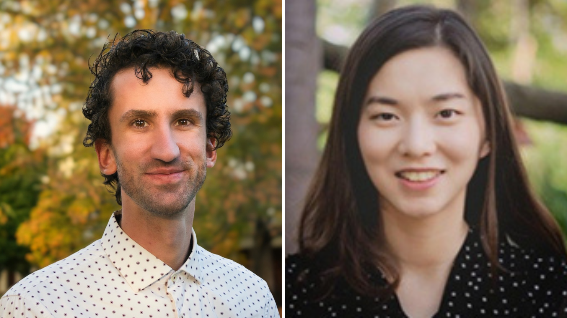 Pim Oomen (left) and Xizheng Wang  are named Hellman Fellows.