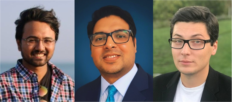 From left are Mashnoon Alam Sakib, Naveed Hussain and Maxim R. Shcherbakov. 