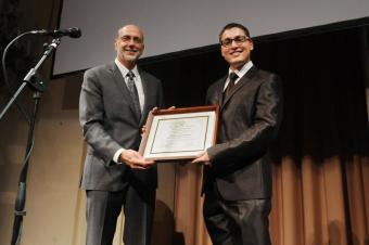 Robert Tkach presents award to Salvatore Campione