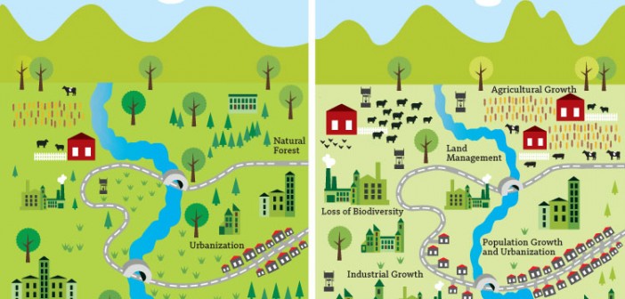 Among the factors contributing to anthropogenic, or human-caused, drought are increased population, industry and agriculture – all of which deplete groundwater reserves faster than they can be replenished. Jennie Brewton / UCI