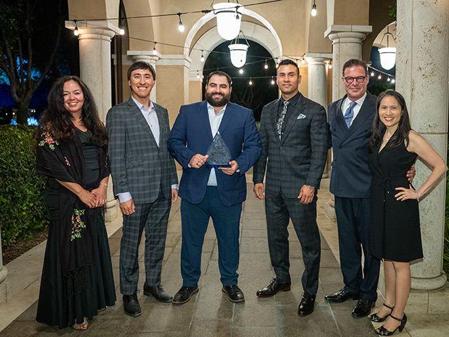 From left, Michelle Digman, Justin Stovner, Ahmed Zobi, Hugo Salas, Terry Sanger and Gisela Lin attend the 2024 Ignite Gala. Photo courtesy of ULP.