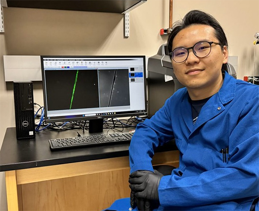 Postdoctoral fellow Zefan Yao is first author on research, published in Science Advances, that could pave the way for more efficient nanoscale device technologies.