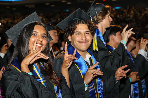 At the end of the ceremony, the whole arena chants Zot, Zot, Zot!