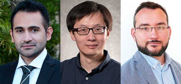 From left, Assistant Professors Hamidreza Aghasi, Sitao Huang and Erdem Sasmaz receive NSF Faculty Early Career Development (CAREER) awards.